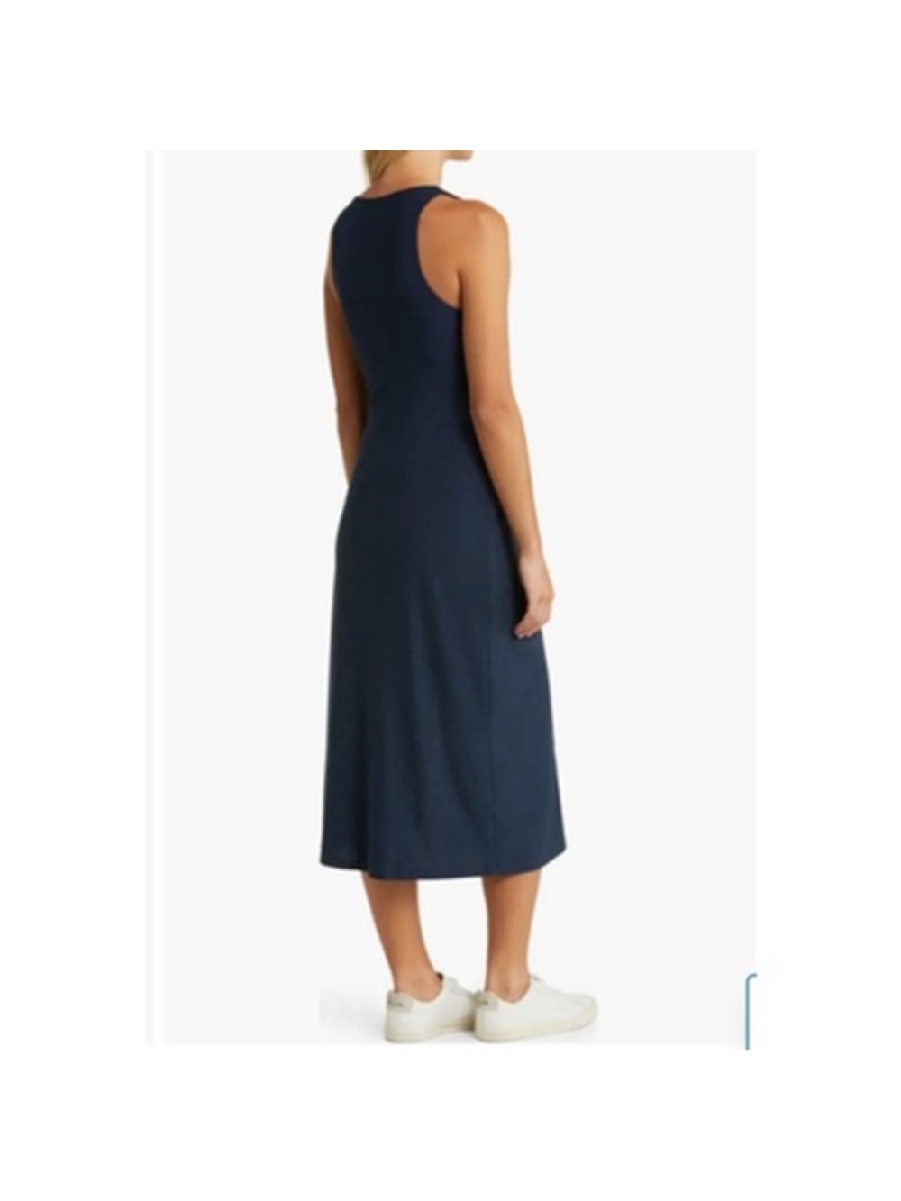 Nwt Beyond Yoga Tank Dress Womens Small Blue Square Neck Midi Athleisure Summer - Picture 2 of 14